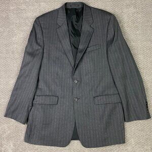 Lauren Ralph Lauren Blazer Sport Coat Men's 42L Gray Pinstripe Wool Long